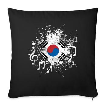 Corée du Sud Musique Corée - Housse de coussin décorative 45 x 45 cm - noir - Devant