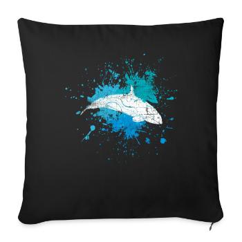 Killer whale - Sofa pillowcase 17,3'' x 17,3'' (45 x 45 cm) - black - Front