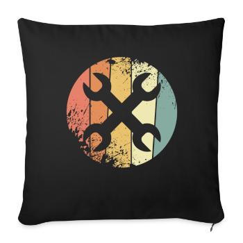 Werkzeug retro - Sofakissenbezug 45 x 45 cm - Schwarz - Vorne