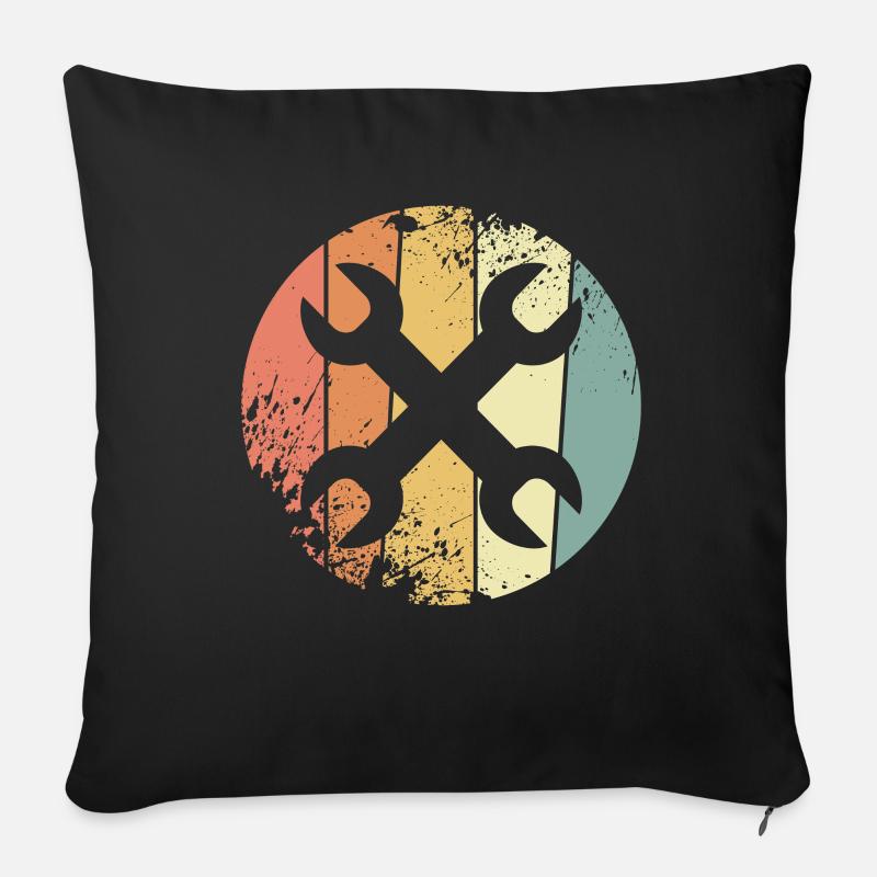 Werkzeug retro - Sofakissenbezug 45 x 45 cm - Schwarz