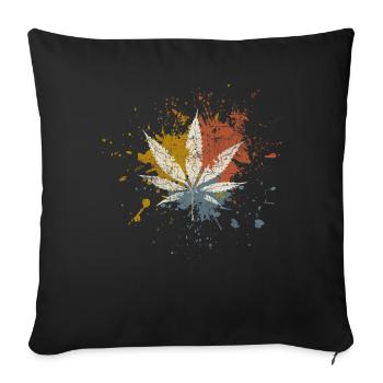 Cannabis - Housse de coussin décorative 45 x 45 cm - noir - Devant