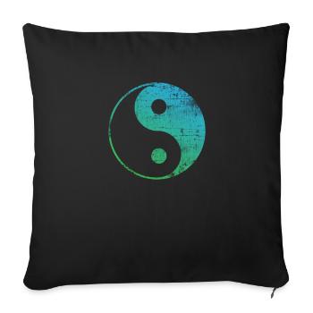 Yin Yang - Housse de coussin décorative 45 x 45 cm - noir - Devant