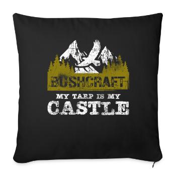 Bushcraft extérieur - Housse de coussin décorative 45 x 45 cm - noir - Devant