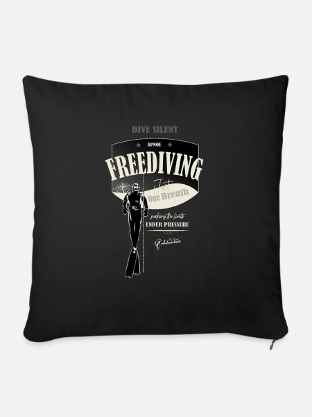 Freediver - Apnoe - under pressure - one breath - Sofakissenbezug 45 x 45 cm - Schwarz