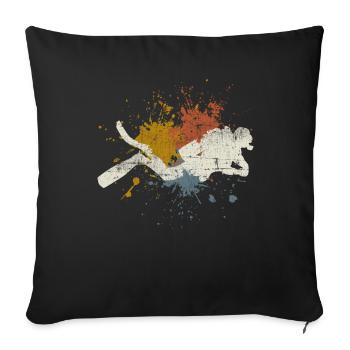 plongée - Housse de coussin décorative 45 x 45 cm - noir - Devant