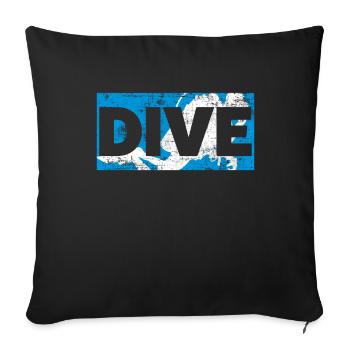 Diver - Sofa pillowcase 17,3'' x 17,3'' (45 x 45 cm) - black - Front