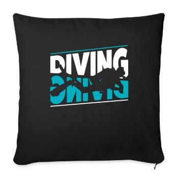 Diver - Sofa pillowcase 17,3'' x 17,3'' (45 x 45 cm) - black - Front