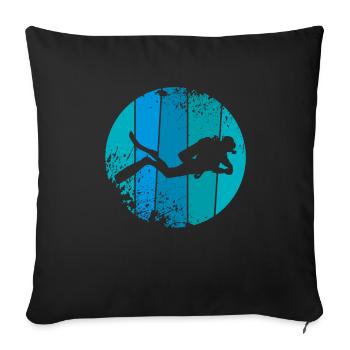 Diver - Sofa pillowcase 17,3'' x 17,3'' (45 x 45 cm) - black - Front