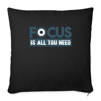 photographe - Housse de coussin décorative 45 x 45 cm - noir - Devant