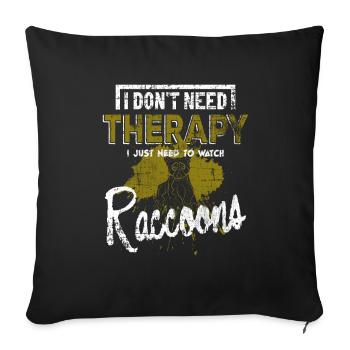 racoon - Sofa pillowcase 17,3'' x 17,3'' (45 x 45 cm) - black - Front