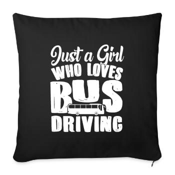 Bus driver girl bus driver - Sofa pillowcase 17,3'' x 17,3'' (45 x 45 cm) - black - Front