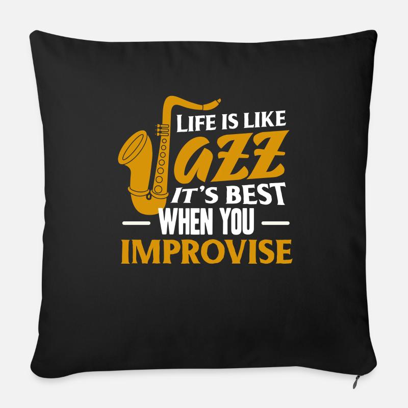 Jazz - Sofakissenbezug 45 x 45 cm - Schwarz