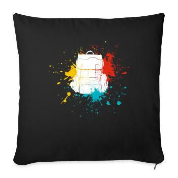backpack - Sofa pillowcase 17,3'' x 17,3'' (45 x 45 cm) - black - Front