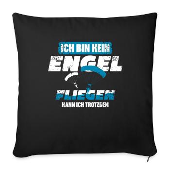 Gleitschirm Paragliding - Sofakissenbezug 45 x 45 cm - Schwarz - Vorne