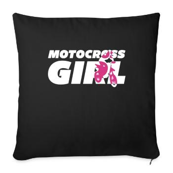 Motocross girl biker - Sofa pillowcase 17,3'' x 17,3'' (45 x 45 cm) - black - Front