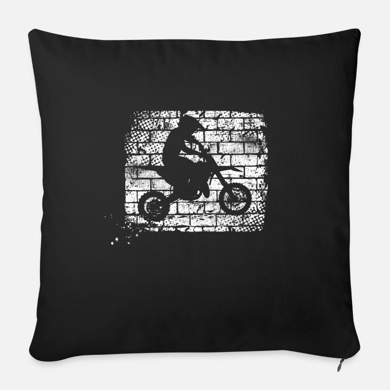Motocross - Sofakissenbezug 45 x 45 cm - Schwarz