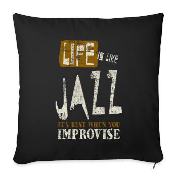 Jazz - Sofakissenbezug 45 x 45 cm - Schwarz - Vorne