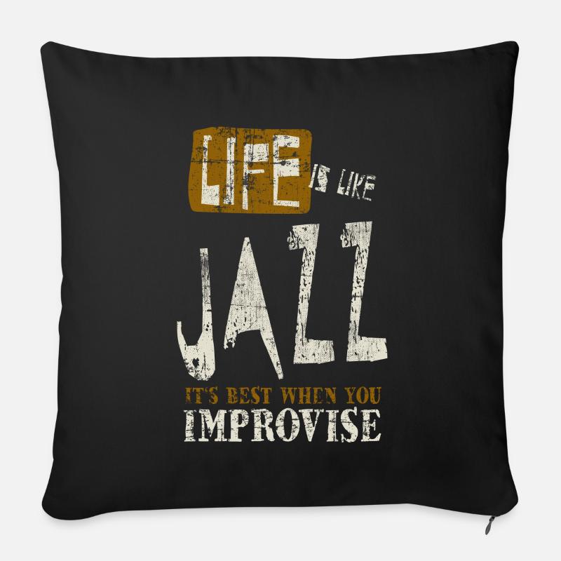Jazz - Sofakissenbezug 45 x 45 cm - Schwarz