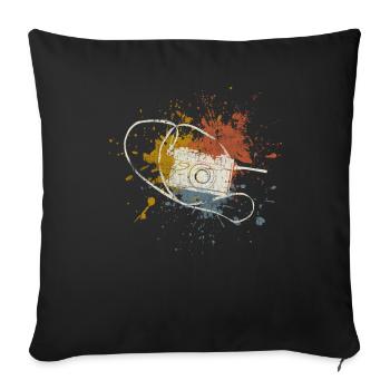 Caméra rétro - Housse de coussin décorative 45 x 45 cm - noir - Devant