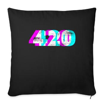 Cannabis 420 - Sofa pillowcase 17,3'' x 17,3'' (45 x 45 cm) - black - Front