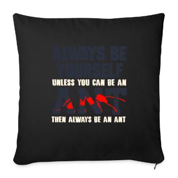 ants - Sofa pillowcase 17,3'' x 17,3'' (45 x 45 cm) - black - Front