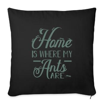 ants - Sofa pillowcase 17,3'' x 17,3'' (45 x 45 cm) - black - Front