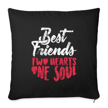 Meilleurs amis - Housse de coussin décorative 45 x 45 cm - noir - Devant