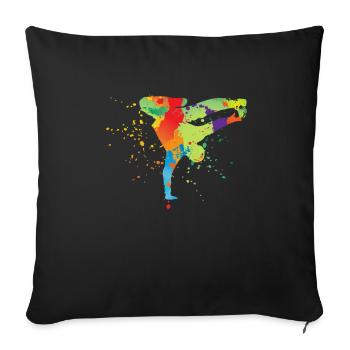 Breakdance - Sofa pillowcase 17,3'' x 17,3'' (45 x 45 cm) - black - Front