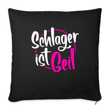 Schlager music - Sofa pillowcase 17,3'' x 17,3'' (45 x 45 cm) - black - Front