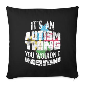 autism - Sofa pillowcase 17,3'' x 17,3'' (45 x 45 cm) - black - Front