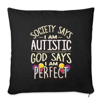 autistic - Sofa pillowcase 17,3'' x 17,3'' (45 x 45 cm) - black - Front