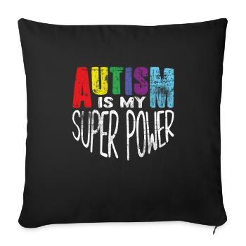autism - Sofa pillowcase 17,3'' x 17,3'' (45 x 45 cm) - black - Front