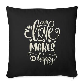 Chère citation - Housse de coussin décorative 45 x 45 cm - noir - Devant