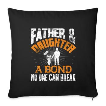 Papa et sa fille - Housse de coussin décorative 45 x 45 cm - noir - Devant