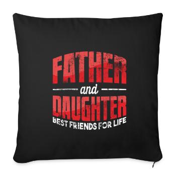 father daughter - Sofa pillowcase 17,3'' x 17,3'' (45 x 45 cm) - black - Front