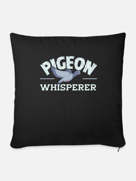 Pigeons whisperer - Sofa pillowcase 17,3'' x 17,3'' (45 x 45 cm) - black