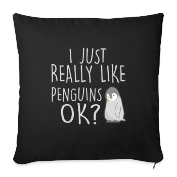 Pinguin - Sofakissenbezug 45 x 45 cm - Schwarz - Vorne