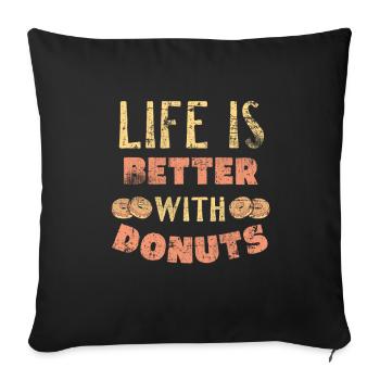 Donut - Sofakissenbezug 45 x 45 cm - Schwarz - Vorne