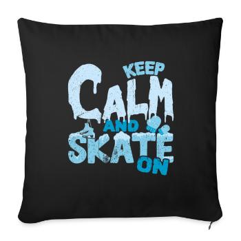 Skating skates - Sofa pillowcase 17,3'' x 17,3'' (45 x 45 cm) - black - Front