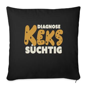 Biscuit addictif - Housse de coussin décorative 45 x 45 cm - noir - Devant