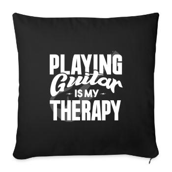 Playing the guitar is my therapy - Sofa pillowcase 17,3'' x 17,3'' (45 x 45 cm) - black - Front