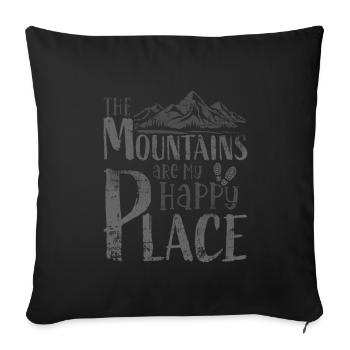 Randonnée en montagne - Housse de coussin décorative 45 x 45 cm - noir - Devant