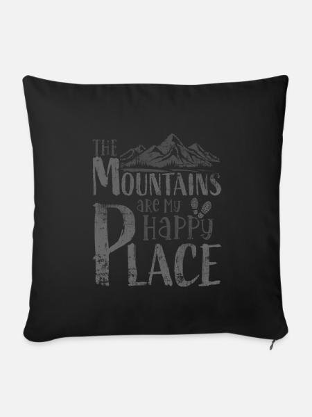 Wandern Berge - Sofakissenbezug 45 x 45 cm - Schwarz