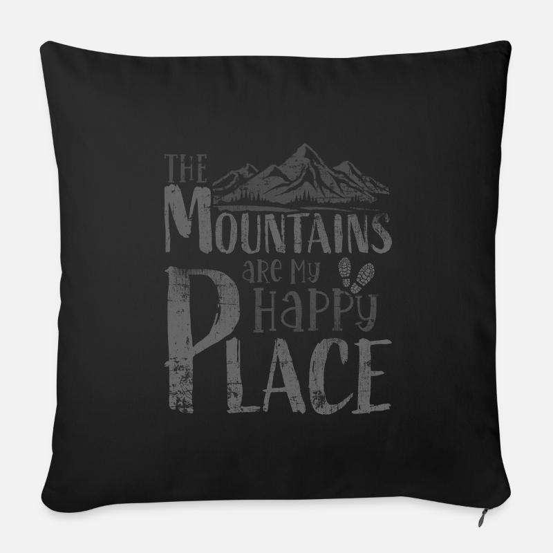Wandern Berge - Sofakissenbezug 45 x 45 cm - Schwarz