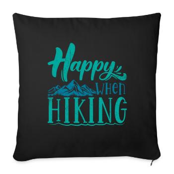 Randonnée en montagne - Housse de coussin décorative 45 x 45 cm - noir - Devant