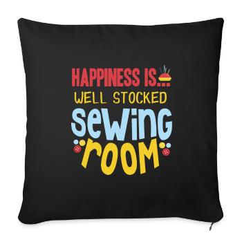 sew - Sofa pillowcase 17,3'' x 17,3'' (45 x 45 cm) - black - Front