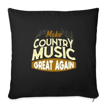 Musique country - Housse de coussin décorative 45 x 45 cm - noir - Devant