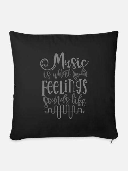 Musik - Sofakissenbezug 45 x 45 cm - Schwarz