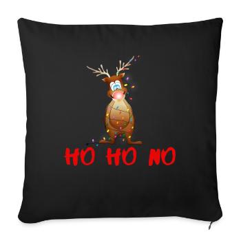 HO HO NO Reindeer Rudolf with the red nose - Sofa pillowcase 17,3'' x 17,3'' (45 x 45 cm) - black - Front