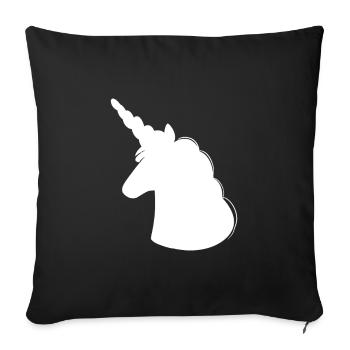 Licorne licorne - Housse de coussin décorative 45 x 45 cm - noir - Devant